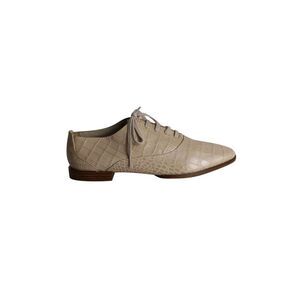 Alexander Wang Ingrid Croc-Embossed Oxfords in Beige Calfskin Leather